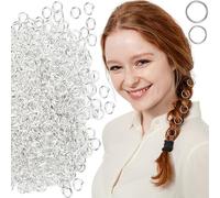 MINGZE 200 Piece Silver Open Hair Rings, 12 mm & 16 mm Hair Loops Clips Ring Braid Rings Accessories for Punk Hip-Hop DIY Hairstyle Decoration 2 Sizes