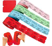 MINGZE 4 Roll Raffle Tickets, 500 Pieces per Roll Double Ticket Roll for Party Events, Raffle Tickets Books for Drawing Perforated Stubs Event Party Prize