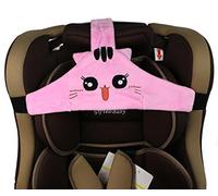 MINGZE Baby Child Car Seat Head Support, Car Safe and Cozy Sleep Positioner, Adjustable Safety Seat Fastening Belt, Safety Belt Protector Headrest Neck Support for Children Baby(Pink)