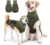 MINGZE Dog anxiety jacket, 2-in-1Calming Anxiety Jacket for Dogs with Soft Ear Muffs, Reflective Strips for Thunder, Fireworks, Travel & Separation Anxiety, Relief Stress (L(Chest Girth:50-60CM))