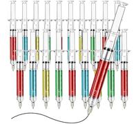 MINGZE Fake Needle Syringe Ballpoint Pens, Writes in Blue or Black Ink, School Supplies, Prizes and Giveaway for Boys and Girls (20pcs)…