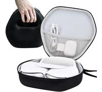 MINGZE Headphone Case, Compatible Brands Portable Headphones Wireless Bluetooth Headphones Universal Brand, Earphone Hard Case Travel Bag, Travel Protective Cover Storage Bag