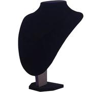 MINGZE Jewelry Display Stand, Black Velvet Necklace Pendant Chain Bust Display Holder Stand, Measures 25cm height, 18cm width