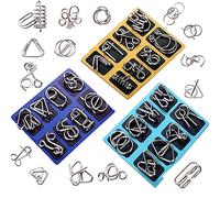 MINGZE Metal Wire Puzzles Brain Teaser Age 6+, IQ Test Toy Mind Game Jigsaw Magic Trick Toys for Kids and Adults Set of 24