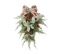 MINGZHE 19.7 in Fake Hanging Wreath, Artificial Hanging Wreath, Faux PRabbitleaf Cypress Leaf Hanging Greenery Wreath for Wall Home Indoor Outdoor Decor