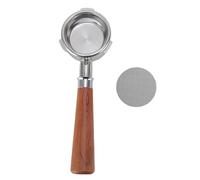 mingzhe 58mm Bottomless Portafilter Stainless Steel Wood Handle Puck Screen for Petrus Gemilai Coffee Machines