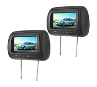 Mingzhe 7 in Wireless Control Adjustable Headrest LCD Video Display Black, 9 Wide Screen Gives Better Experience, Dual Channel Infrared Transmitter, Support Video Input, 2 Displays for