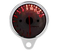 Mingzhe Aluminum Housing, LED Light Display Electronic Tachometer with Shockproof, Resistant Design, Practical Suitable for Most DC 12V Motorcycle, Replacement for the Old or Broken