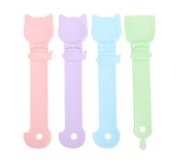 Mingzhe Cat Strip Feeders Cute Squeeze Licking Spoon 4PCS Multifunctional Food Feeding Dispenser Tool for Liquid Snack Puree Pet Supplies Plastic 10.43x2.36in