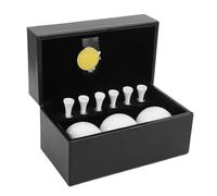 Mingzhe Club Ball Present Box Set 3 Balls 54mm Tees Metal Hat PU Leather Box Practicing for Golf Enthusiasts