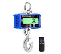 mingzhe Digital LCD Display 1000kg Crance Scale Portable Electronic Heavy Duty Weight Hook Crane Industrial Grade Weighing Meter with 3Unit Conversion Function for Port Terminal (Blue)