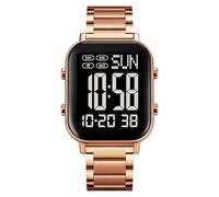 mingzhe Digital Watch Men Women Backlight Stopwatch Alarm Chime Hourly Countdown Dual Time (Black)