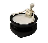 MINGZHE Halloween Skull Candle Halloween Decoration Skeleton Candles Skull Candles Skeleton Design with Milk Bath Vintage Farmhouse Gothic Decoration Suitable for Indoor Family Holiday Parties(#1)
