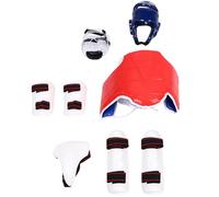 Mingzhe Karate Sparring Gear Set Body Protector with Head Chest Protective Gear Arm Groin Guards for Boxing, Muay Thai, Taekwondo (L(160-170cm))