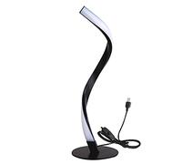 mingzhe Modern Spiral Design LED Table Lamp Eye Caring USB Powered Nightstand Lamps with Warm Cold Light for Bedroom Living Room Office Black White Silver