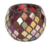 MINGZHE Mosaic Glass Tea Light Holder, Mosaic Glass Tealight Candle Bowl Colorful Tea Light Holder For Wedding Centerpieces Party Home Table Decor