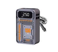 mingzhe Portable Electric Car Air Pump Cordless Digital Display Auto Tyre Inflator with LED Light Powerbank Function for Car Motorcycle Inflatable Toys ABS Material (Cigar Lighter Type)