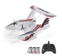 mingzhe Remote Control Airplane for Kids Adults 3CH EPP Foam Glider with Gyroscope Stabilization 2.4G Electric Toy for Sea Land Air Flying Fun Durable RC Plane with Spare Parts (White)