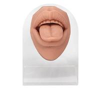 Mingzhe Tongue Mouth Model Silicone Lifelike Human Tongue Mouth Model with Acrylic Stand for Jewelry Display Piercing Practice Teaching Aid (Flesh Blond)