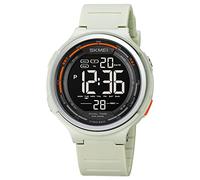mingzhe Unisex Wrist Watch, 50M WR Digital Watch with Backlight 1/100 Second Stopwatch Daily Alarm Countdown Timer Dual Time 12/24 Hour for Outdoor Activities (Light Grey)