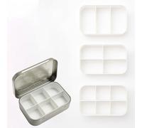 Mingzhuc Organiser Insert for Mint Tin - Set of 3 Compatible with Barkleys Classic Mints 50g Tin - Inlays with 3/4/6 Compartments - Mini Organiser for Sweets, Vitamins & Small Parts - PLA
