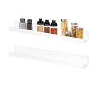 Minhaxue 2 Pack Magnetic Shelf 17inch Acrylic Magnetic Spices Rack for Refrigerator, Magneti Bookshelf Reusable Floating Display Stand Fridge Rack for Whiteboard Refrigerator Home Kitchen