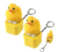 Minhaxue 2PCS Quacking Duck Fidget Toy, Cute Quacky Duck Keychain & Quacking Keyboard Button with QuackingSound and Light, Funny Clicker DucksToys for Stress AnxietyRelief for Adults and Kids