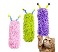 Minhaxue Catnip Pillow Interactive Cute Kitten Chew Pillow with Catnip | Plush Caterpillar Cat Toy for Indoor Home Play Travel Dorm Bedroom