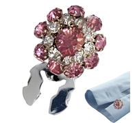 Minhaxue Clip On Button Covers - Shiny Button Cover Cufflinks Cover for Shirt - Trendy Sleeve Clips Formal Attend Accessories for Shirts Dresses Suits