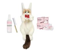 Minhaxue Realistic Cat Backpack - Plush Bag with Removable Shoulder Strap - Cute Cat Plush Backpack Toy - for School College Work Office Vacation Weekend Trip Daily Commute Shopping Travel