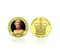 MINHBDER Commemorative Coins 1952-2022 Queen Elizabeth Ii 70Th Anniversary Platinum Jubilee Silver/Gold Plated Crafts Collection Gift