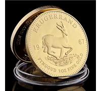 MINHBDER Commemorative Coins 1967 Year South Africa 1Oz Gold Plated Krugerrand Replica Collection Gifts