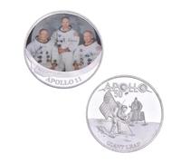 MINHBDER Commemorative Coins Apollo 11 Anniversary Silver Plated Coins Collectible Gift