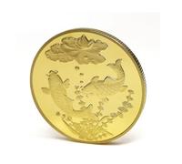 MINHBDER Commemorative Coins Chinese Koi Gold Plated Souvenir Coins Brings You Good Luck Collectible Gifts Lucky Coin Souvenir Coin