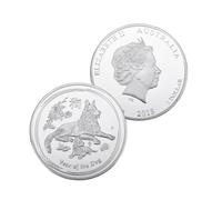 MINHBDER Commemorative Coins Chinese Lunar Zodiac 2018 Australia Elizabeth Ii Silver Plated Year Of The Dog Coin Collectible Gift