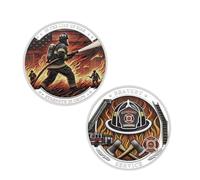 MINHBDER Commemorative Coins Firefighter Coin In The Line Of Fire Strength In Unity Metal Bravery Medal Challenge Coin Collection Gift