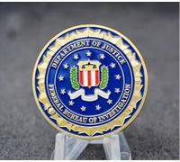 MINHBDER Commemorative Coins Gold Plated Coin Department Of Justice American Fbi Metal Coin Souvenir Coin Collection Gifts