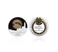 MINHBDER Commemorative Coins Merry Christmas And Happy New Year Silver Plated Santa Claus Wishing Coin Souvenir Coin Collection Gifts