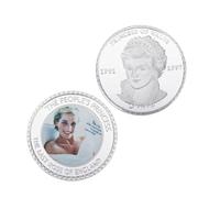 MINHBDER Commemorative Coins Princess Diana Gold/Silver Plated Coins The Last Rose Of England Challenge Coin Souvenir Gift Collectibles