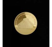 MINHBDER Commemorative Coins Seven Wonders Of The World Coin Gold Plated Commemorative Badge Travel Souvenir Coin Collection Gifts