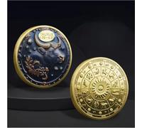 MINHBDER Commemorative Coins Twelve Constellation, Metal Color Commemorative Medals Constellation Souvenir Coin Collection Gifts