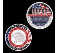 MINHBDER Commemorative Coins United States Army Navy Airforce Silver Plated Thank You For Your Service Souvenir Coin Collection Gifts