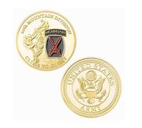 MINHBDER Commemorative Coins United States Climb To Glory 10Th Mountain Division Souvenir Coin Gold Plated Army Collection Gifts