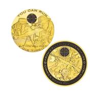 MINHBDER Commemorative Coins You Can Run,But You Will Only Die Tired Gold Plated Souvenir Coin Army Sniper Souvenir Coin Collection Gifts