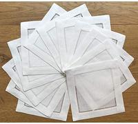 Minhcraft Linen Cloth Napkins, White, 12-Pack, 6"x6", Ladder Hem Stitch, Square, Solid, MC001