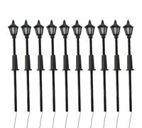 Minhe - 10 x 00 Scale Model Train Street Lights White 3V Plastic Wires for Railway Landscape