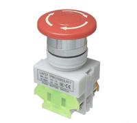 Minhe 22mm Safety Stop Push Button Switch Mushroom Head Red with Latching Function for Industrial Emergency-Use, Compatible with LA37 Y090 LAY7 Models, 50-440V Screw Terminal, ABS Material(B)