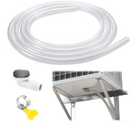Minhe Air Conditioner Drain Hose Elbow Joint Kit with Clamp, 15mm to 12mm Condensate Drain Pipe Connector for AC Units, Includes Flexible Rubber Hose and Fitting for Easy Installation