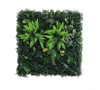 Minhe Artificial Grass Wall 50x50cm Mixed Fern-Grass Wall Panels Greenery Plants Backdrop wall Boxwood Hedge Panels for Fence Privacy Screen(C)