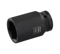Minhe Car Repair Socket 36mm Hex 3/4 Inch Drive | Heat-treated steel, rust resistant finish, high torque capacity, fits compressed air tools
